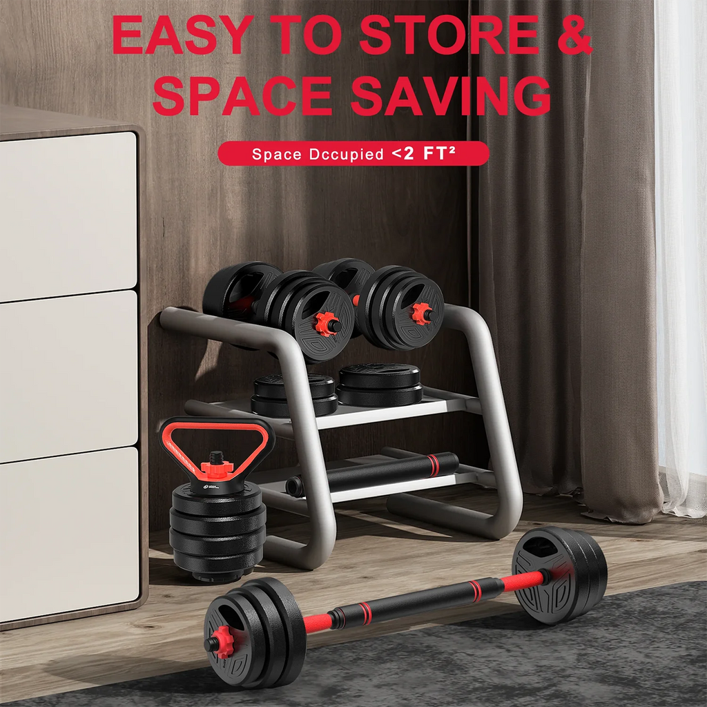 3-in-1 Adjustable Dumbbells Set 20kg – Home Gym Weights