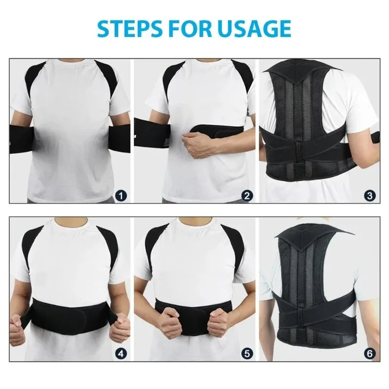 Back Posture Corrector Vest – Adjustable Lumbar Support Brace