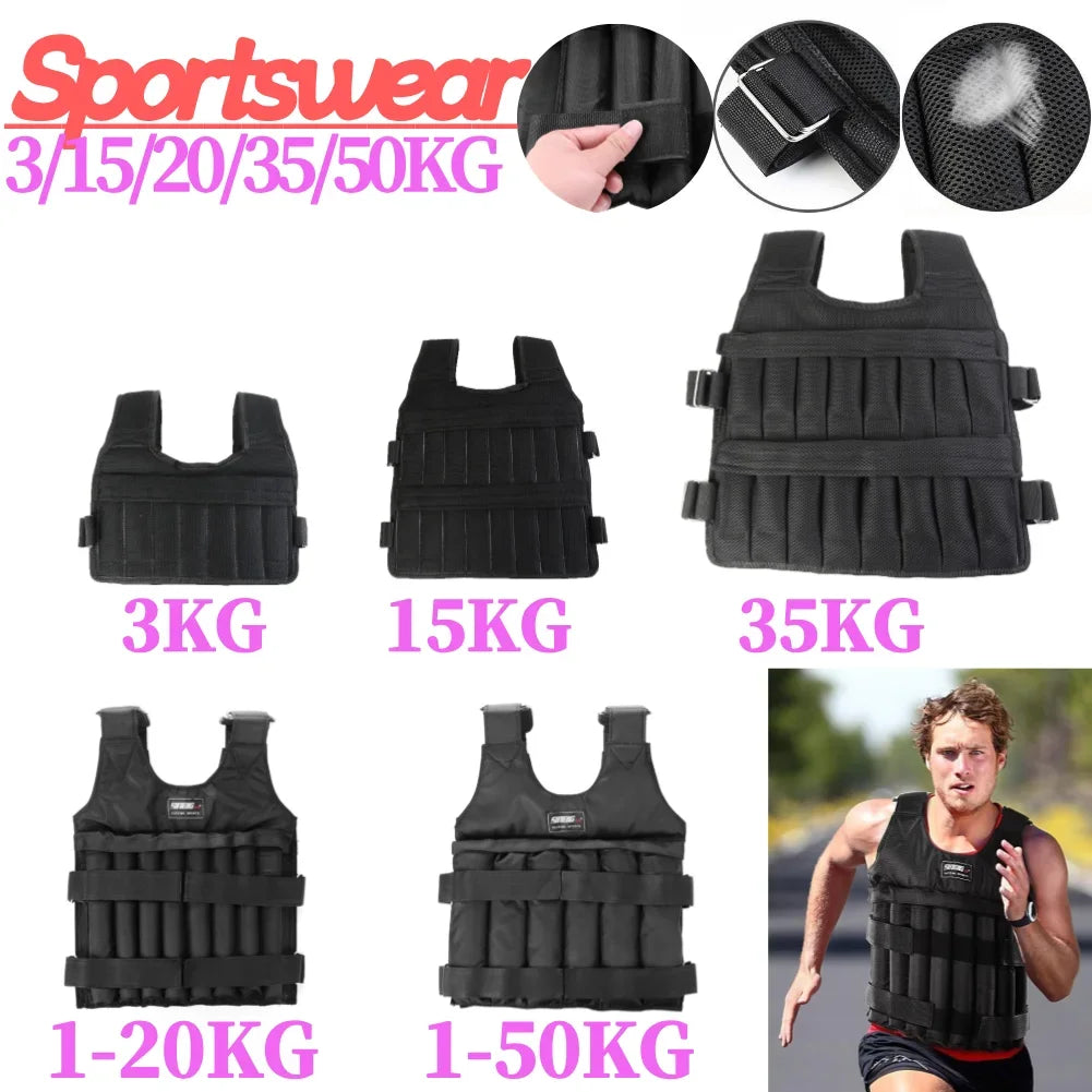 Adjustable Weighted Vest 3-50KG – Strength Training Jacket