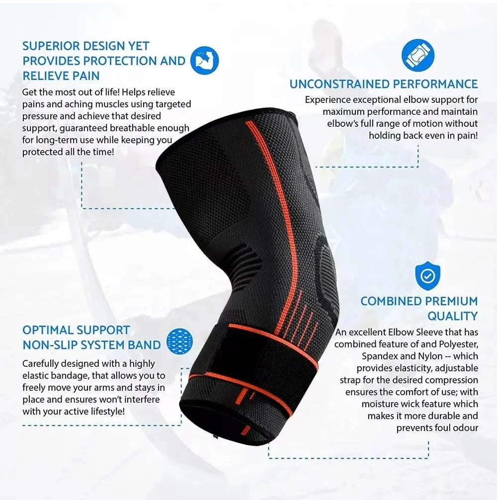 Elbow Compression Sleeve Support Brace Arm Warmers Arthritis Bandage Arm Pads Guard Stretch Safety Accessories For Women Men