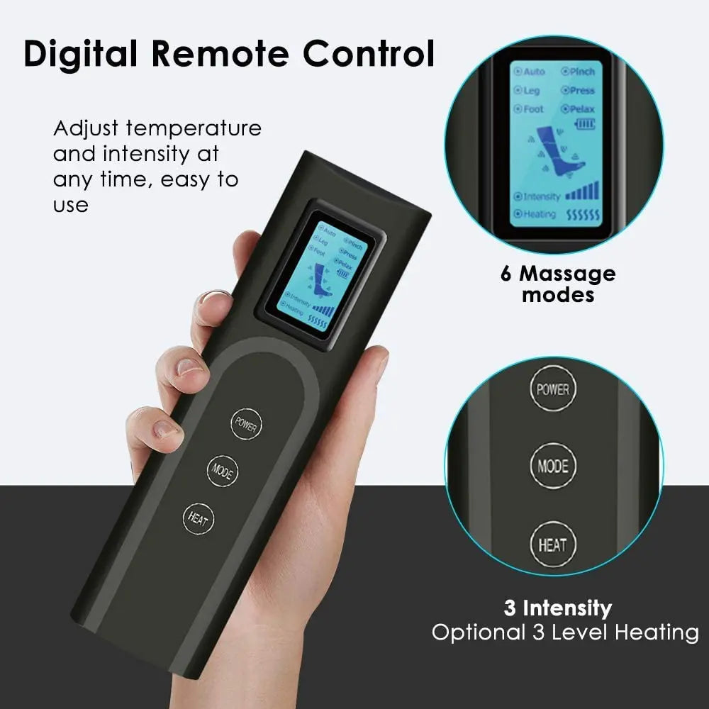 Electric Leg Muscle Relaxer 6 modes Air Compression Recovery Boot lymph Release Relieve Foot Fatigue Heating Leg Massager