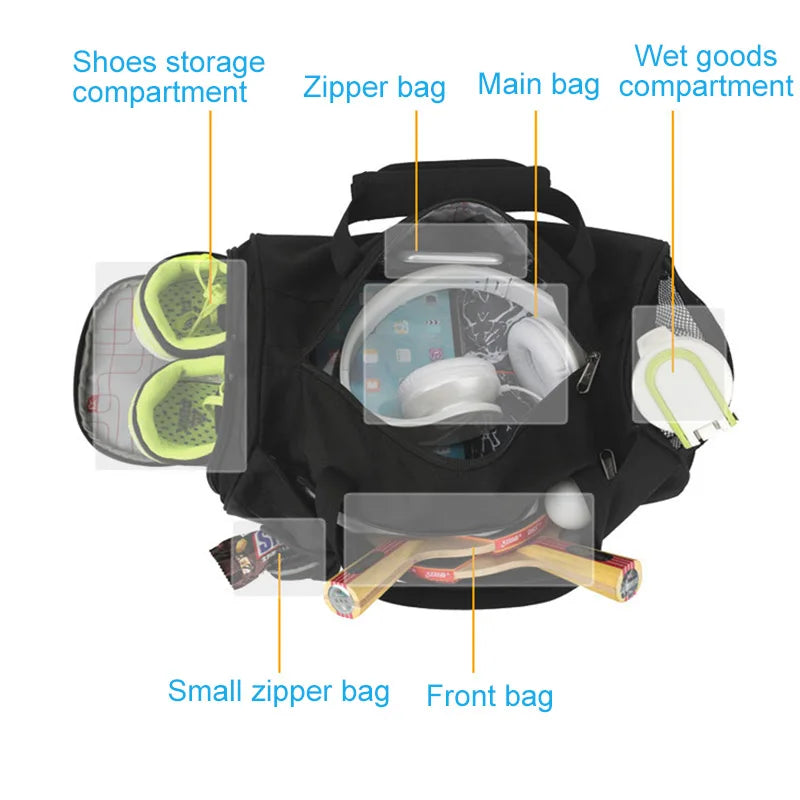 Large Gym Bag – Wet & Dry Compartment Sports Holdall
