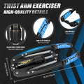 Adjustable Hydraulic Arm Strength Trainer 2-20 Level One-Press Resistance Biceps Forearm Ab Muscle Chest Expander w/Tail Lock