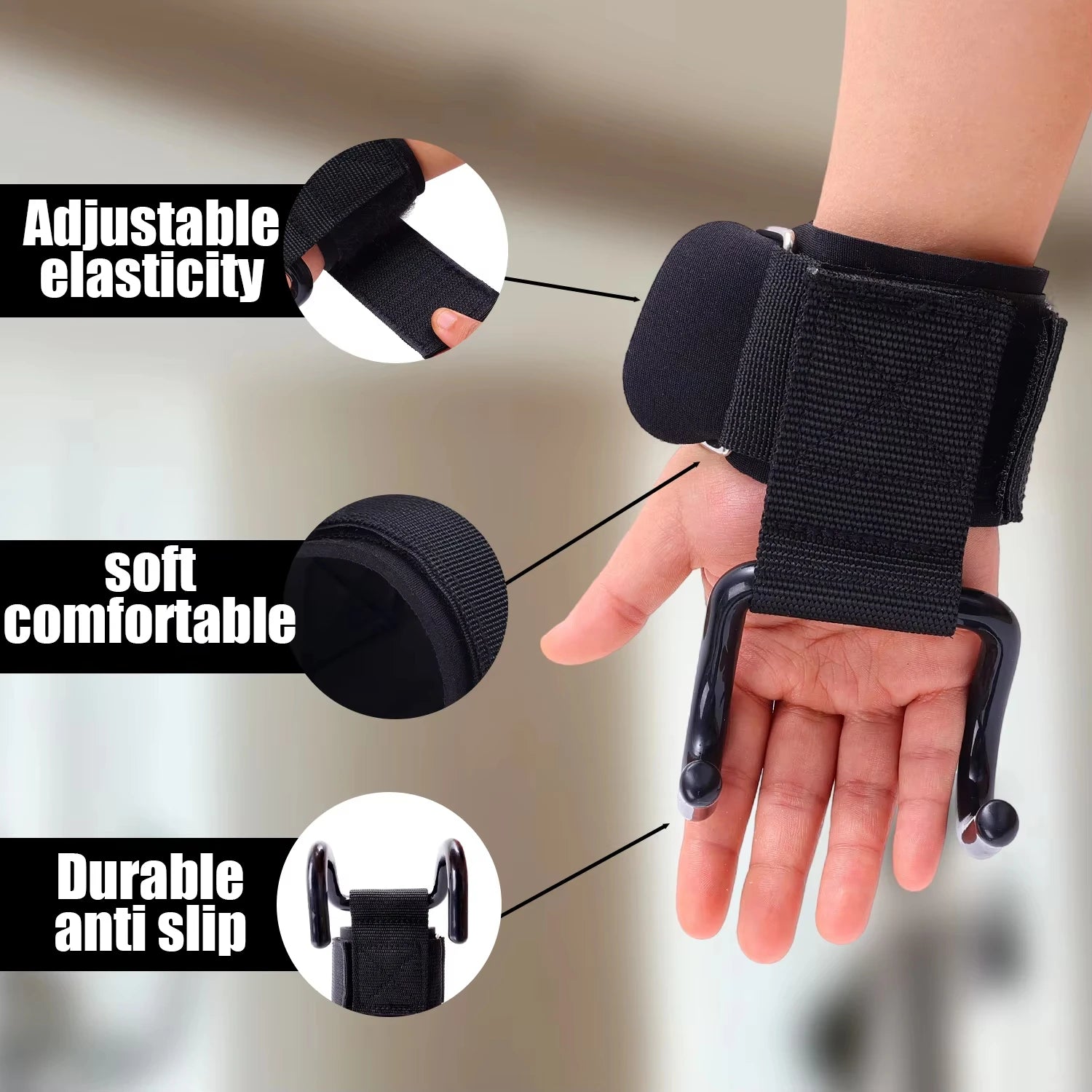Weight Lifting Hooks - Increase Grip Strength Instantly | Qz